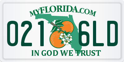 FL license plate 0216LD
