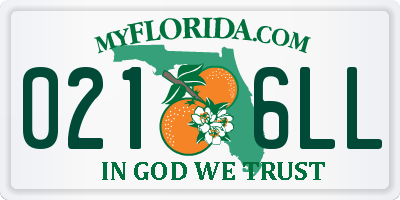 FL license plate 0216LL