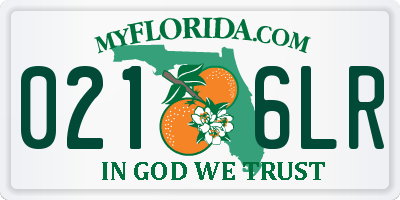 FL license plate 0216LR