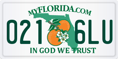FL license plate 0216LU