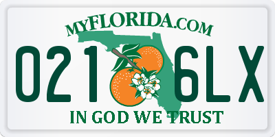 FL license plate 0216LX