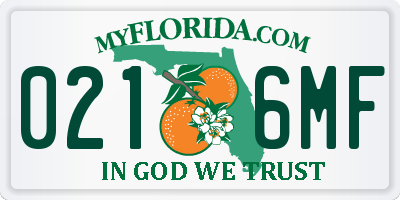 FL license plate 0216MF