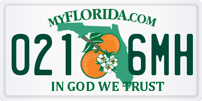 FL license plate 0216MH