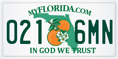 FL license plate 0216MN