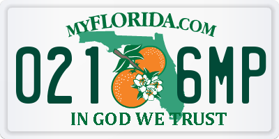 FL license plate 0216MP