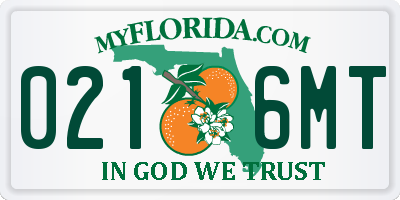 FL license plate 0216MT