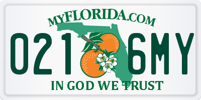 FL license plate 0216MY