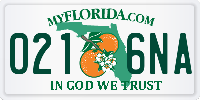 FL license plate 0216NA