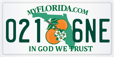 FL license plate 0216NE