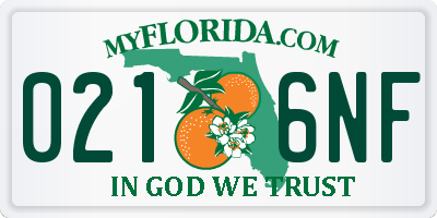 FL license plate 0216NF