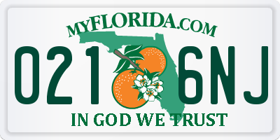 FL license plate 0216NJ