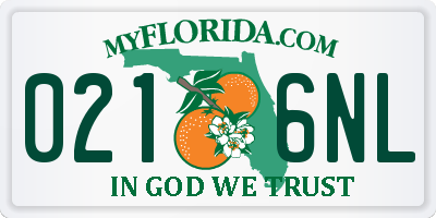 FL license plate 0216NL