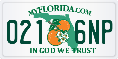 FL license plate 0216NP