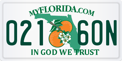 FL license plate 0216ON