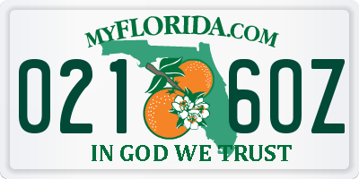 FL license plate 0216OZ