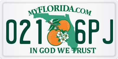 FL license plate 0216PJ