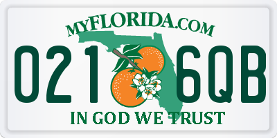 FL license plate 0216QB