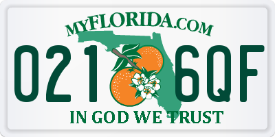 FL license plate 0216QF