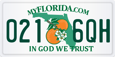 FL license plate 0216QH