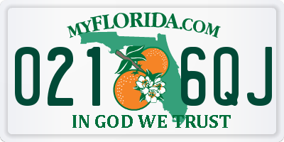 FL license plate 0216QJ