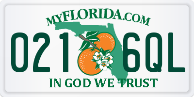 FL license plate 0216QL