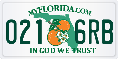 FL license plate 0216RB