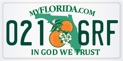 FL license plate 0216RF