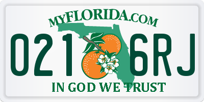 FL license plate 0216RJ