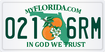 FL license plate 0216RM
