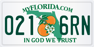 FL license plate 0216RN
