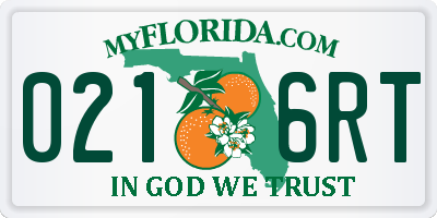 FL license plate 0216RT