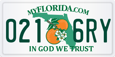 FL license plate 0216RY