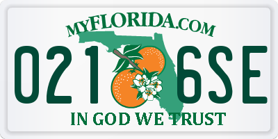 FL license plate 0216SE