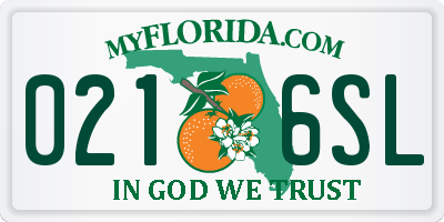 FL license plate 0216SL