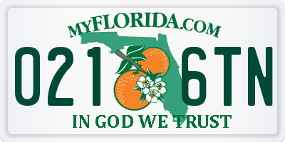 FL license plate 0216TN