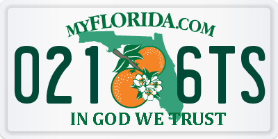 FL license plate 0216TS