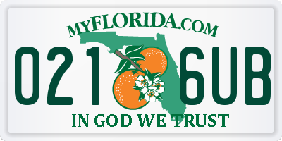 FL license plate 0216UB