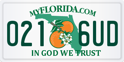 FL license plate 0216UD
