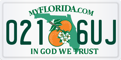 FL license plate 0216UJ