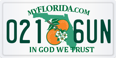 FL license plate 0216UN