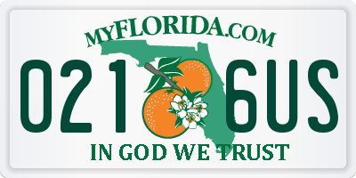 FL license plate 0216US
