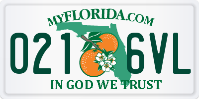 FL license plate 0216VL