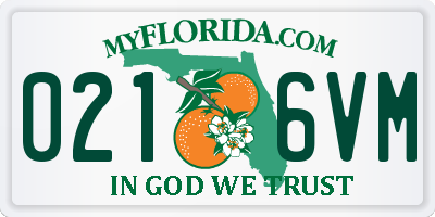 FL license plate 0216VM
