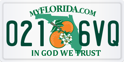 FL license plate 0216VQ