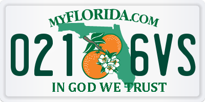 FL license plate 0216VS