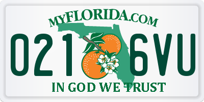 FL license plate 0216VU