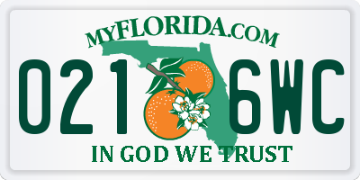 FL license plate 0216WC