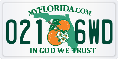 FL license plate 0216WD