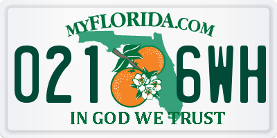 FL license plate 0216WH