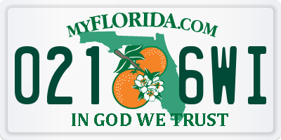 FL license plate 0216WI